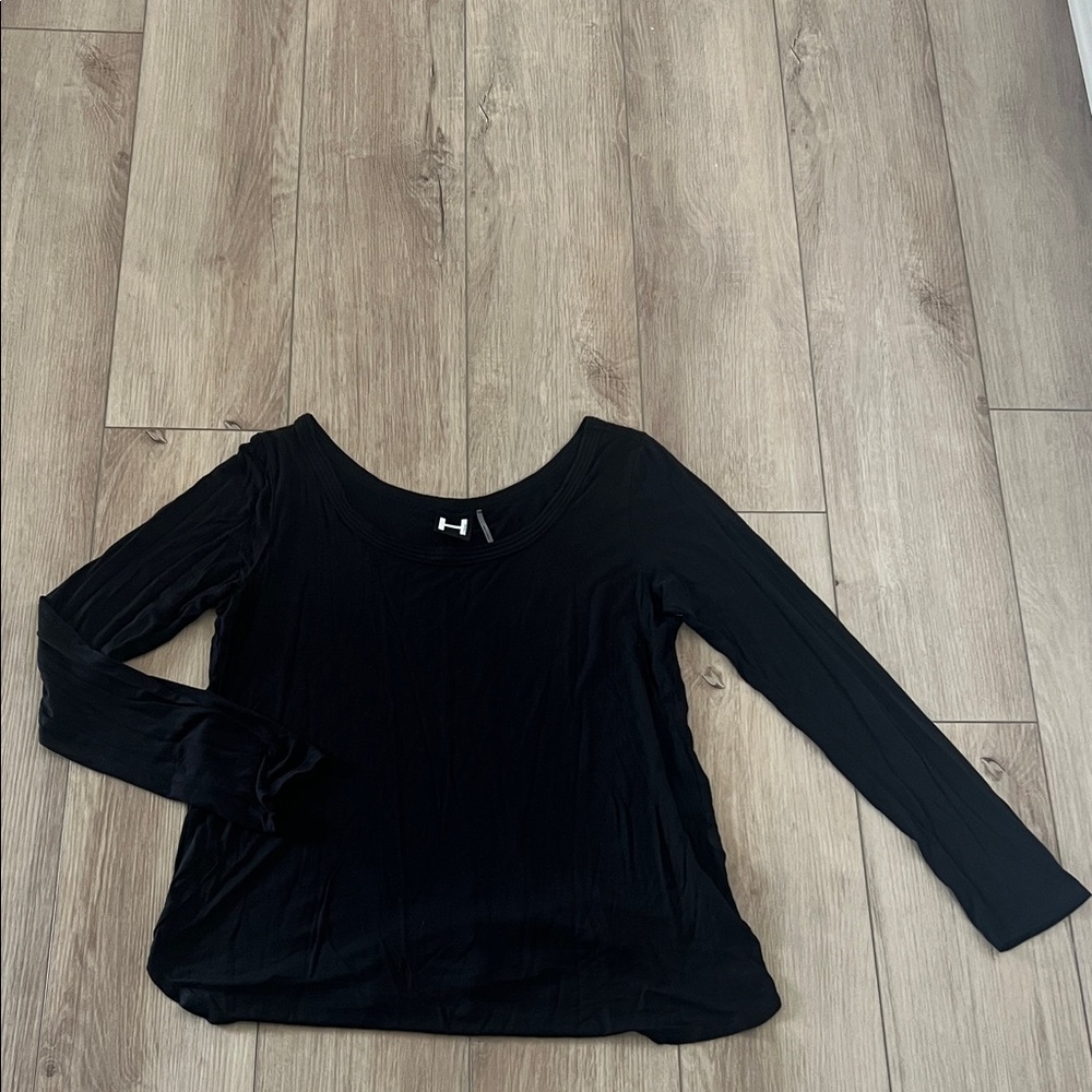 H by Bordeaux Classic Black Blouse